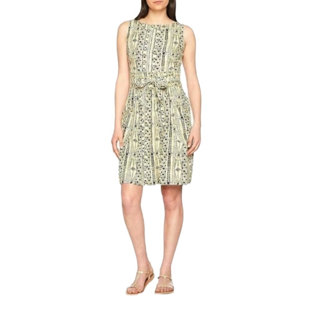 NEW FATFACE UK dress Angie neutral sleeveless tie waist 14